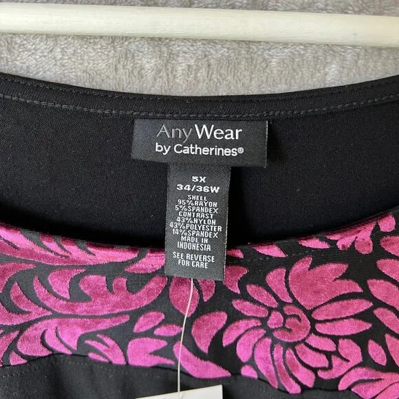 Any Wear By Catherines Velvet Burnout Flare Sleeve Cold Shldr 5X Whimsigoth NWT - Picture 3 of 11